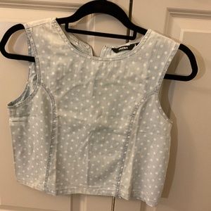 Washed denim style crop top